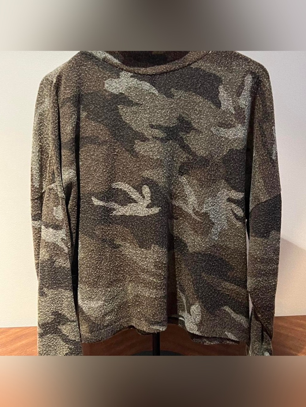 Camo Knit Pullover Sweater - Olive & Taupe